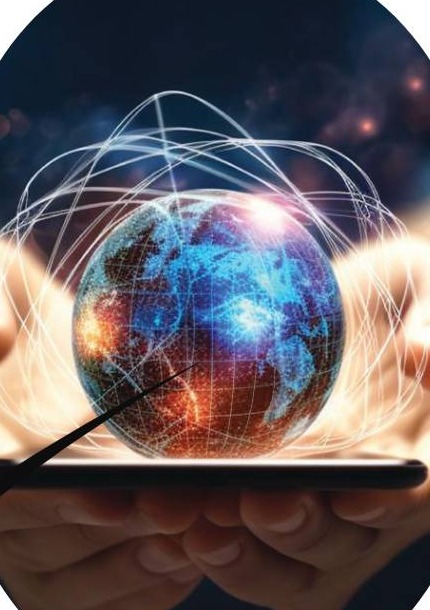 A connected digital world held in hand — Pentagon's global technology reach